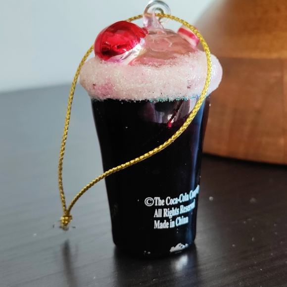 Glass Coca Cola "Cherry Coke Float" Holiday Ornament 2.4" - Picture 3 of 9